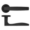 Zoo Hardware Appenine Lever On Round Rose - Oscuro Matt Black