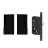 AGB Wave Flush Pocket Door Handle & Euro Profile Lock Set - Matt Black