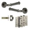Complete Classic Door Handle Pack - Internal Doors - Black Nickel - 76mm / 4-inch Hinges - JE-A3A-BN