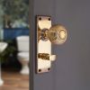 Beehive Knob on Backplate Bathroom Aged Brass