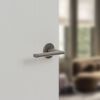 Tupai Rapido 5S Line Tavira Lever Door Handle on 5mm Slimline Round Rose - Titanium (Pair)