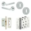 Complete Venice Door Handle Pack - Sashlock - Polished Chrome - 76mm / 4-inch Hinges - JE-F8A8-PC