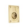 Ring Pull Square Flush Polished Brass