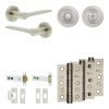 Complete Gio Door Handle Pack - Heavy Duty Tubular Bathroom (Standard Thumb Turn) - Satin Nickel - 102mm / 3-inch Hinges - JE-E32B3-SN