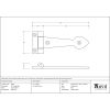 Black Smooth 6" Cast T Hinge (pair)