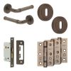 Complete Midtown Door Handle Pack - Sashlock - Dark Bronze - 65mm / 3-inch Hinges - JE-G7B8-DB