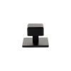 Millhouse Brass Eiffel Knurled Square Cabinet Knob Handle on Backplate - Matt Black