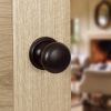 Old English Harrogate Door Knob Pack (Lock Set - Horizontal Bathlock, 4" Fire Rated Hinges x3) - Urban Dark Bronze