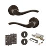Old English Warwick Door Handle Pack (3 Lever Lock Set - 3" CE Sashlock, 4" Slim Knuckle Hinges x2) - Urban Dark Bronze