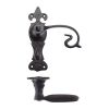 Zoo Hardware Scroll Lever on Fleur De Lys Backplate - 6" - Bathroom - Black