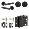 Complete Venice Door Handle Pack - Heavy Duty Tubular Bathroom (Standard Thumb Turn) - Matt Black - 76mm / 4-inch Hinges - JE-F31A3-MB
