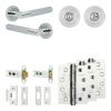 Complete Bari Door Handle Pack - Heavy Duty Tubular Bathroom (Standard Thumb Turn) - Polished Chrome - 76mm / 4-inch Hinges - JE-D31A3-PC
