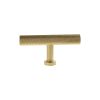 Millhouse Brass Paddington Spiral T-Bar Cabinet Knob Handle - Satin Brass