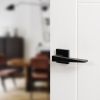 Oro & Oro Ivy Lever Door Handle on Square Rose - Matt Black (Pair)