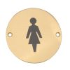 Stainless Steel Female Symbol 75mm Polished Brass - By Frelan Hardware - JS103PB