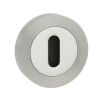 Senza Pari Key Escutcheons on Round Rose - Satin Nickel/Chrome Plate (Pair)