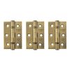 Atlantic CE Fire Rated Grade 7 Ball Bearing Hinges 3" x 2" x 2mm set of 3 - Matt Antique Brass