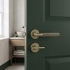 Complete Venice Door Handle Pack - Bathroom Lock (Plain Thumb Turn) - Antique Brass - 76mm / 3-inch Hinges - JE-F6B2-AB