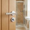 Complete Hex Door Handle Pack - Bathroom Lock (Standard Thumb Turn) - Polished Chrome - 76mm / 3-inch Hinges - JE-C6B3-PC