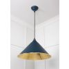 Hammered Brass Hockley Pendant in Dusk