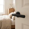Complete Venice Door Handle Pack - Internal Doors - Matt Black - 76mm / 3-inch Hinges - JE-F4B-MB