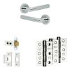 Complete Bari Door Handle Pack - Heavy Duty Latch - Polished Chrome - 64mm / 3-inch Hinges - JE-D20B-PC