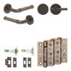 Complete Midtown Door Handle Pack - Heavy Duty Tubular Bathroom (Knurled Thumb Turn) - Dark Bronze - 102mm / 3-inch Hinges - JE-G32B1-DB