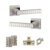 Senza Pari Bianca Door Handle Pack (Latch Set - 3" CE Latch, 4" Slim Knuckle Hinges x2) - Satin Nickel