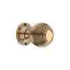 Reeded 60mm Rim/Mortice Door Knob Aged Brass