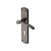 Heritage Brass Door Handle Lever Lock Diplomat Design Matt Bronze finish