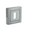 STATUS Key Escutcheons on S4 Square Rose - Satin Chrome (Pair)