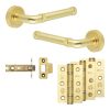 Complete Midtown Door Handle Pack - Internal Doors - Satin Brass - 76mm / 3-inch Hinges - JE-G3B-SB