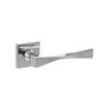 Senza Pari Guido Lever Door Handle on Flush Square Rose - Polished Chrome (Pair)