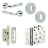 Complete Classic Door Handle Pack - Sashlock - Polished Chrome - 65mm / 4-inch Hinges - JE-A7A8-PC