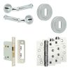 Complete Classic Door Handle Pack - Sashlock - Polished Chrome - 76mm / 4-inch Hinges - JE-A8A8-PC