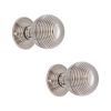 Reeded 60mm Rim/Mortice Door Knob Polished Nickel