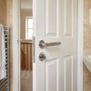 Complete Bloom Door Handle Pack - Bathroom Lock (Standard Thumb Turn) - Polished Chrome - 76mm / 4-inch Hinges - JE-B6A3-PC