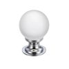 Zoo Hardware Glass Ball Cabinet Knob - Frosted 30mm - Chrome