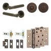 Complete Venice Door Handle Pack - Heavy Duty Tubular Bathroom (Standard Thumb Turn) - Dark Bronze - 76mm / 4-inch Hinges - JE-F31A3-DB