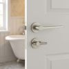 Complete Gio Door Handle Pack - Bathroom Lock (Plain Thumb Turn) - Satin Nickel - 76mm / 4-inch Hinges - JE-E6A2-SN