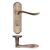 Zoo Hardware Project Lincoln lever on bathroom backplate - Bronze