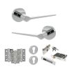 Senza Pari Laviano Door Handle Pack (Euro Lock Set - 2.5" CE Sashlock, 3" Fire Rated Hinges x3) - Polished Chrome