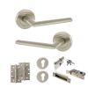 STATUS Alabama Door Handle Pack (Euro Lock Set - 3" CE Sashlock, 4" Slim Knuckle Hinges x2) - Satin Nickel