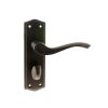 Old English Warwick WC Lever Door Handle on Backplate - Urban Dark Bronze (Pair)