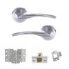 STATUS Arizona Door Handle Pack (Latch Set - 2.5" CE Latch, 3" Fire Rated Hinges x3) - Satin Chrome