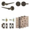 Complete Gio Door Handle Pack - Heavy Duty Tubular Bathroom (Plain Thumb Turn) - Dark Bronze - 76mm / 4-inch Hinges - JE-E31A2-DB