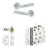 Complete Bloom Door Handle Pack - Heavy Duty Latch - Polished Chrome - 76mm / 4-inch Hinges - JE-B21A-PC