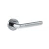 Mediterranean Santorini Lever Door Handle on Round Rose - Satin Chrome/Polished Chrome