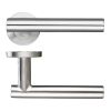 Zoo Hardware 19mm Straight T-Bar Lever - Push On Rose - 52mm Dia - Grade 201 - Satin Stainless