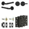 Complete Midtown Door Handle Pack - Heavy Duty Tubular Bathroom (Plain Thumb Turn) - Matt Black - 76mm / 4-inch Hinges - JE-G31A2-MB